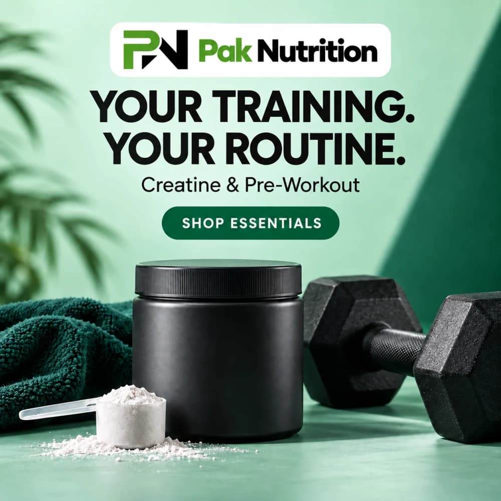 PakNutrition: Your training. Your routine. Explore creatine and pre-workout.